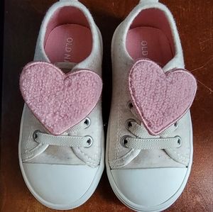 Unisex Heart-Patch Jersey Sneakers for Toddler - pink heart